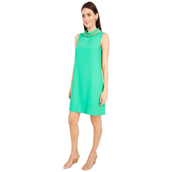 Lilly Pulitzer Portia Embellished Mock Neck Shift Dress